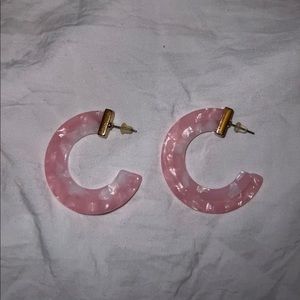 Pink Marbled Hoops